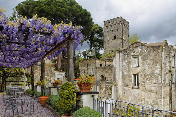 Amalfi Coast Art Print featuring the photograph Pergola and Blooming Wisteria by George Oze