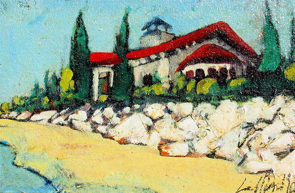 Paintings Art Print featuring the painting Point Beach Pavilion by Les Leffingwell