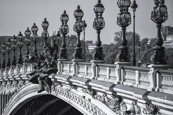 Clarence Holmes Art Print featuring the photograph Pont Alexander III BW by Clarence Holmes