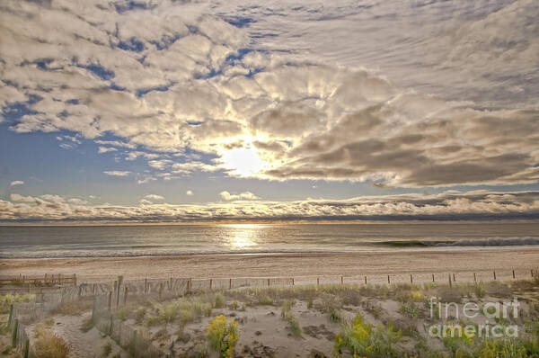 Beach Art Print featuring the photograph Post-Tourist Sunrise Ocean City by Jim Moore