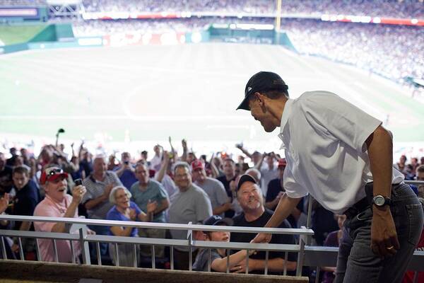 History Art Print featuring the photograph President Barack Obama Greets Baseball by Everett