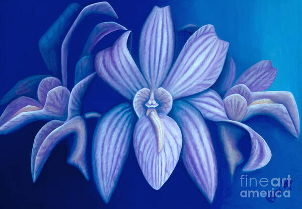 Orchid Art Print featuring the painting Purple Haze by Victoria Page