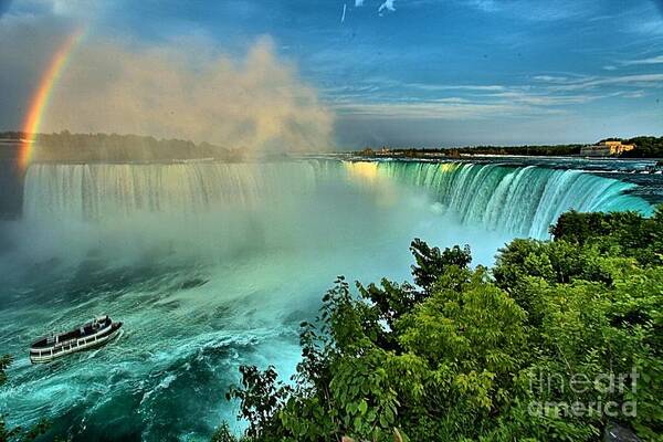 Niagara Falls Art Print featuring the photograph Rainbow Over The Maid by Adam Jewell