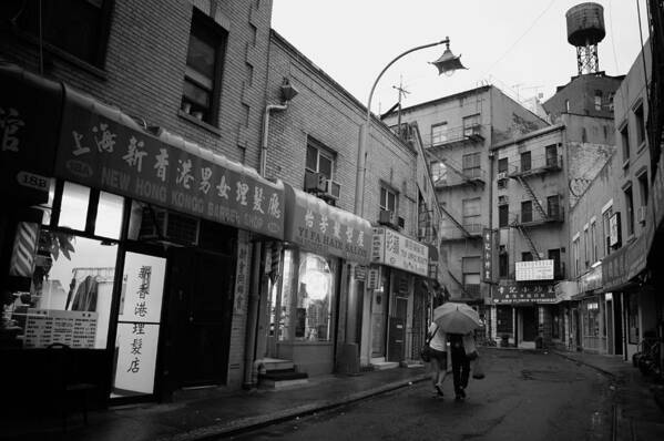 Rain Art Print featuring the photograph Rainy Evening - Chinatown - New York City by Vivienne Gucwa