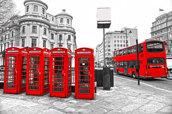 Architecture Art Print featuring the photograph Red London by Luciano Mortula