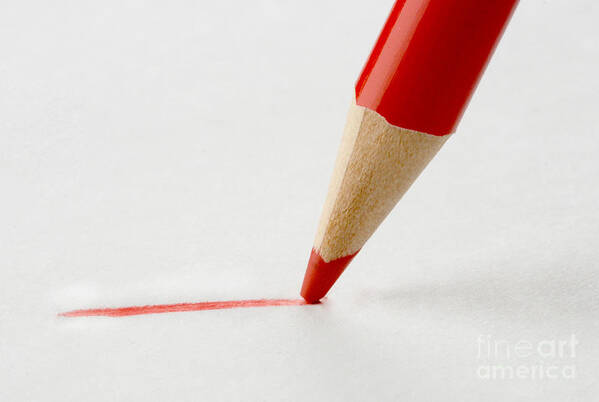 Pencil Art Print featuring the photograph Red Pencil Tip by Photo Researchers, Inc.