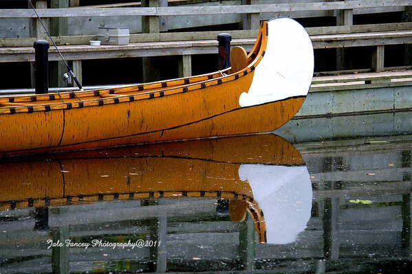 Photography Art Print featuring the photograph Reflection of a Canoe by Jale Fancey