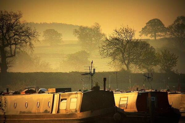 Inland Waterways Art Print featuring the photograph Resting narrowboats by Linsey Williams