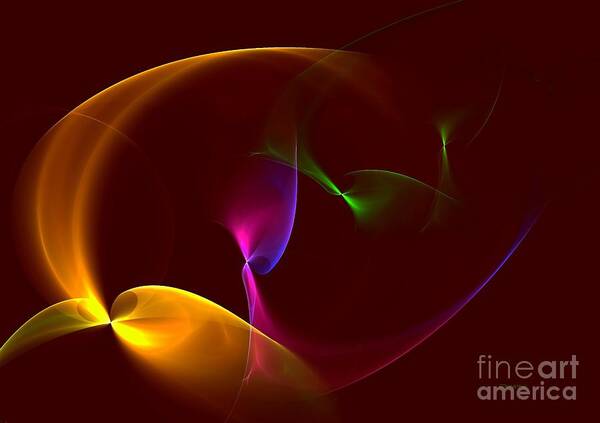 Ribbons Art Print featuring the digital art Ribbons of Color 7BPG by Greg Moores