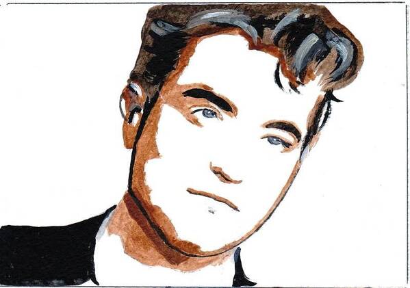 Ro Art Print featuring the painting Robert Pattinson 22 by Audrey Pollitt