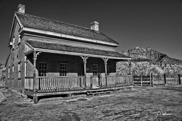 Structure Art Print featuring the photograph Russell Home - BW by Christopher Holmes