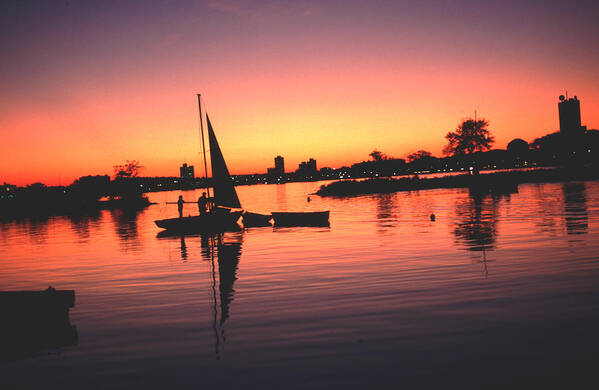 Pleasure Art Print featuring the photograph Sailing End of the Day BackBay Boston by Tom Wurl