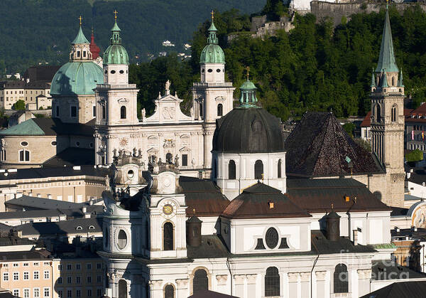 Austria Art Print featuring the photograph Salzburg city skyline by Andrew Michael