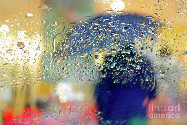 Abstract Art Print featuring the photograph Silhouette in the Rain by Carlos Caetano