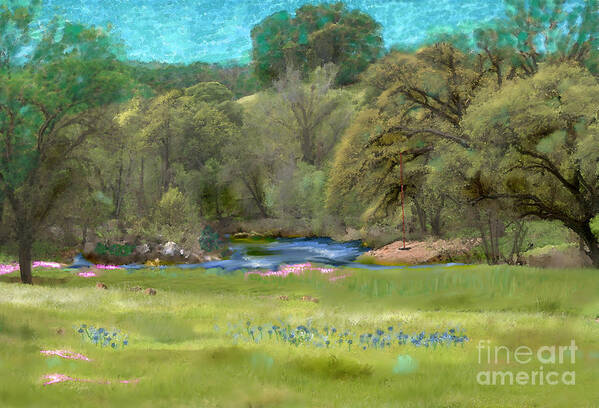 Nevada County Art Print featuring the digital art Spenceville Wildlife Area by Lisa Redfern