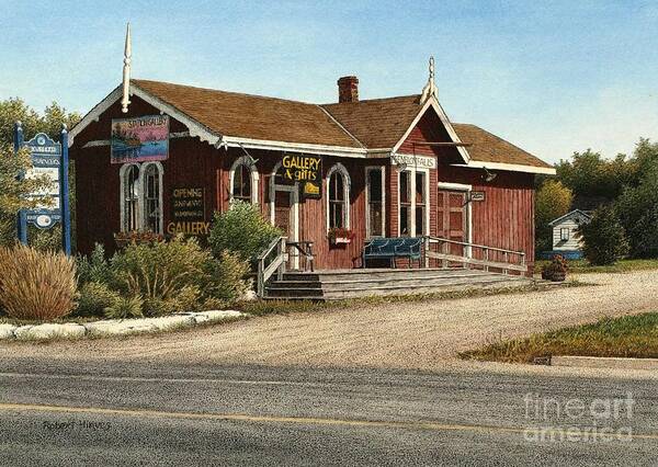 Train Station Art Print featuring the painting Station Gallery Fenelon Falls by Robert Hinves