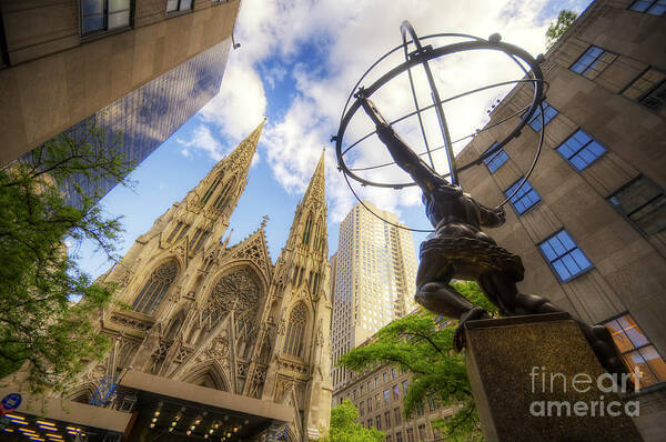 Art Art Print featuring the photograph Statue And Spires by Yhun Suarez
