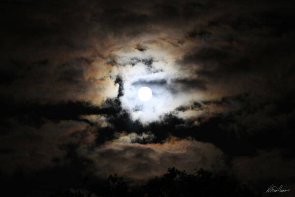 Full Moon Art Print featuring the photograph Stormy Moon by Diana Haronis