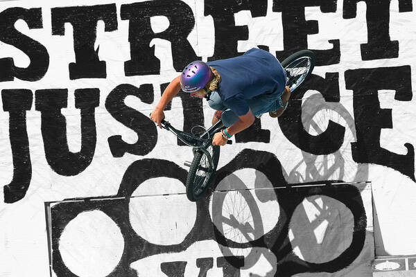 Bmx Bike Art Print featuring the photograph Street Justice by Stan Kwong