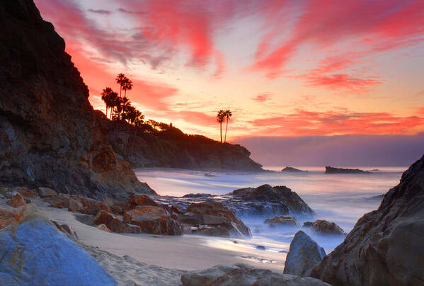 Landscape Art Print featuring the photograph Sunrise In Laguna Beach by Dung Ma