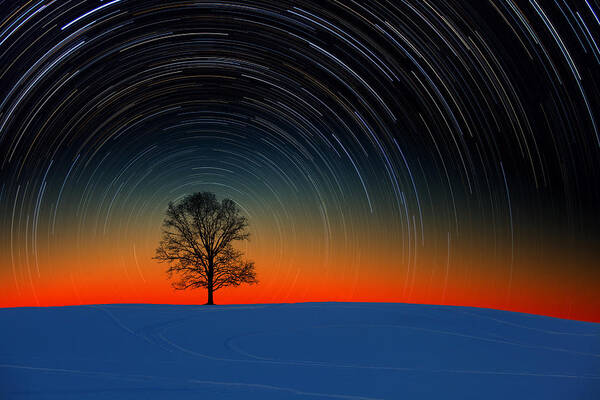  Art Print featuring the photograph Sunset Star Trails by Larry Landolfi