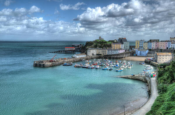 Tenby Harbour Art Print featuring the photograph Tenby Harbour Pembrokeshire 4 by Steve Purnell