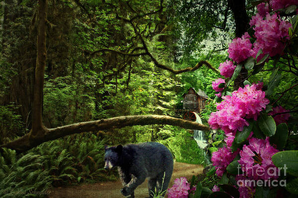 Mountain Art Print featuring the digital art The Bear Went Over the Mountain by Lianne Schneider