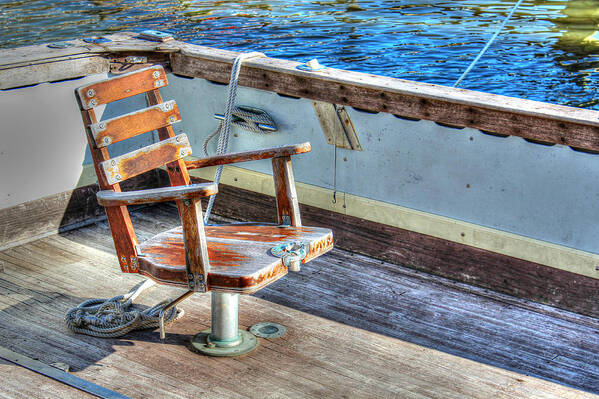 Boat Art Print featuring the photograph The Fishing Chair by Lynn Jordan