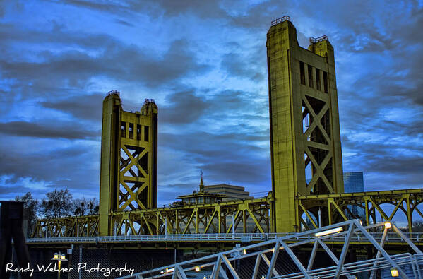 Sacramento Art Print featuring the photograph Tower Bridge Sunrise by Randy Wehner
