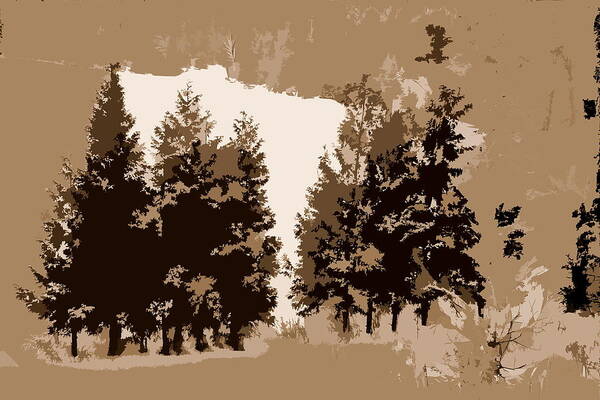 Sepia Art Print featuring the photograph Trees In Sepia by Burney Lieberman