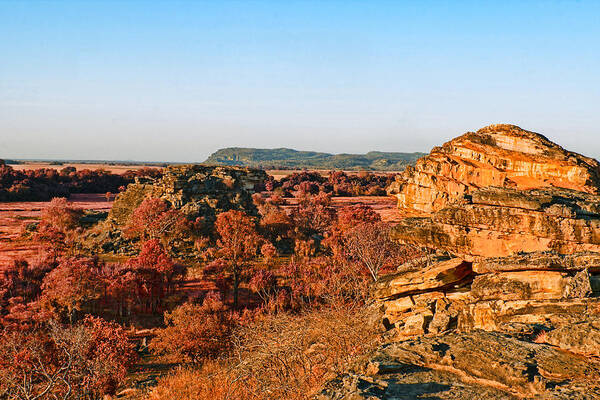 Ubirr Rock Art Print featuring the photograph Ubirr Rock Kakadu National Park V2 by Douglas Barnard