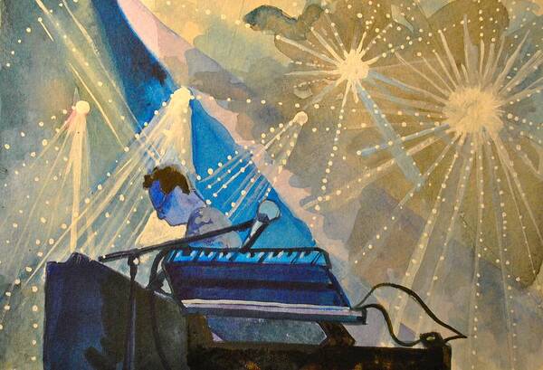 Umphrey's Mcgee Art Print featuring the painting Umphre's Mcgee at the Pony by Patricia Arroyo