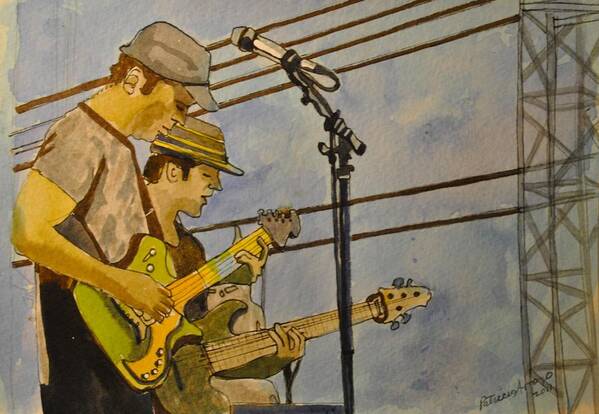 Umphrey's Mcgee Art Print featuring the painting Umphreys Mcgee at the Stone Pony by Patricia Arroyo