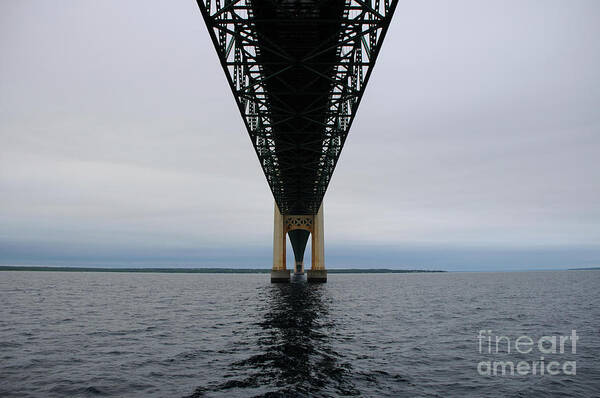 Bridge Art Print featuring the photograph Under The Mackinac Bridge by Ronald Grogan