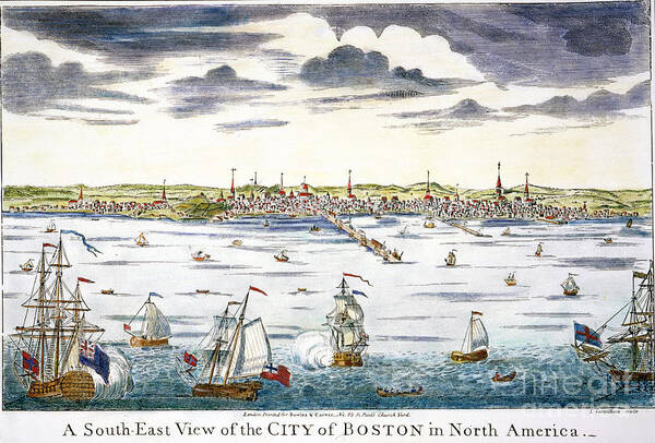 1730s Art Print featuring the drawing VIEW OF BOSTON, c1731-36 by Granger