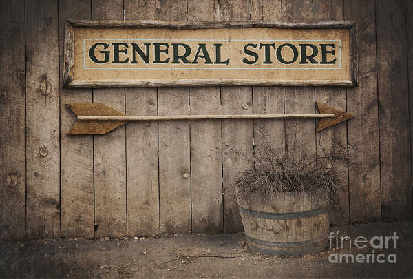 Aged Art Print featuring the photograph Vintage sign General Store by Jane Rix