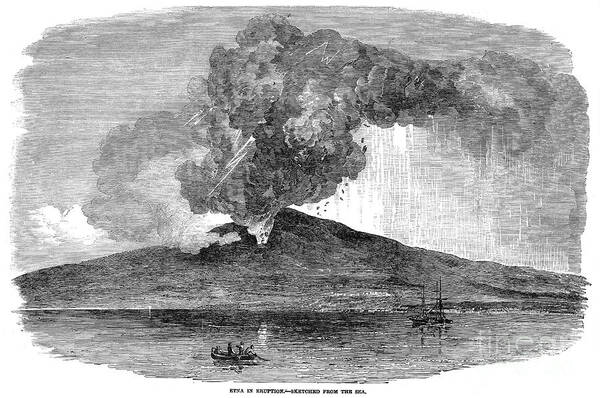 1852 Art Print featuring the photograph Volcano: Etna, 1852 by Granger