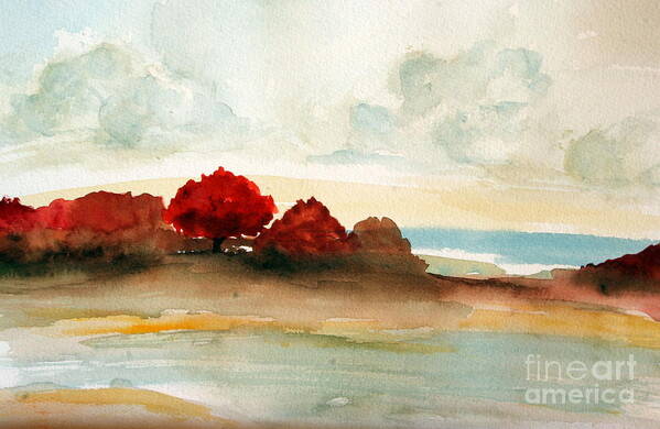 Paintings Art Print featuring the painting Watercolor bay by Julie Lueders 
