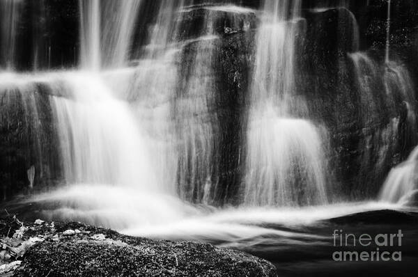 Waterfall Art Print featuring the photograph Waterfall Detail Black and White by David Waldrop