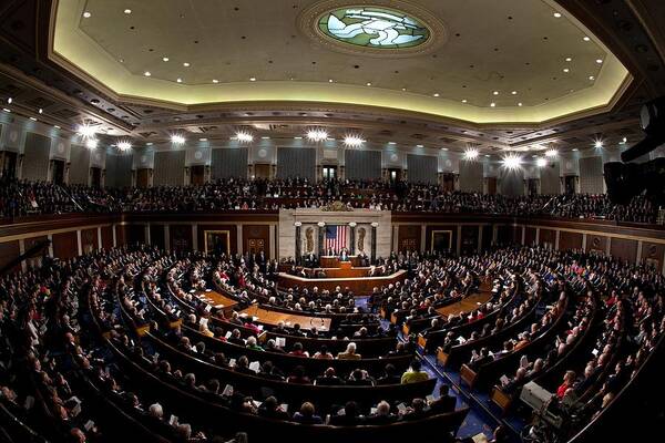 History Art Print featuring the photograph Wide Angle View Of The House Chamber by Everett