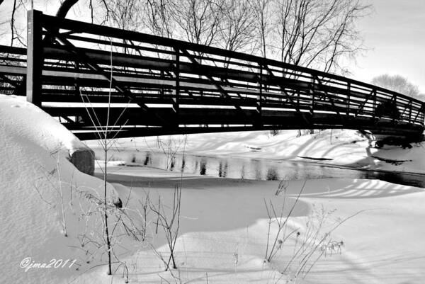 Jma Art Print featuring the photograph Winter Splendor in B and W by Janice Adomeit