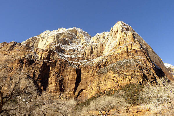Zion Art Print featuring the photograph Zion Cliffs by Bob and Nancy Kendrick