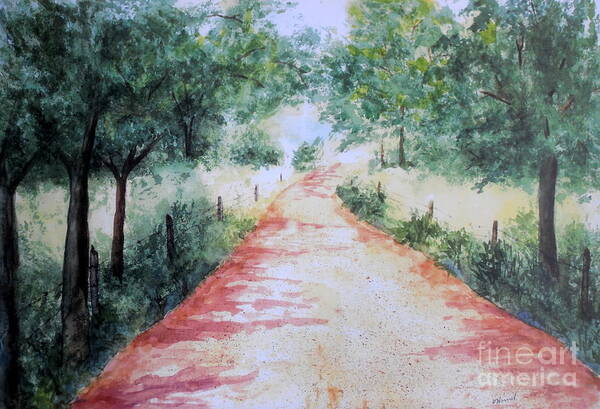 Country Road Art Print featuring the painting A Country Road by Vicki Housel