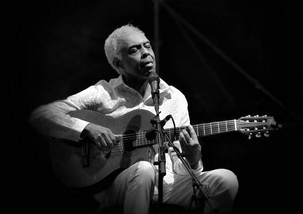 Gilberto Gil Art Print featuring the photograph Gilberto Gil  Black And White by Jean Francois Gil