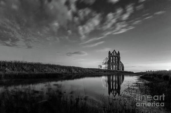 England Art Print featuring the photograph 02-29am in Whitby BW by Mariusz Talarek