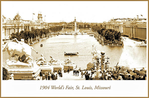 St. Louis Plaza Art Print featuring the photograph 1904 World's Fair, Grand Basin View from Festival Hall #2 by A Macarthur Gurmankin