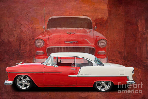 Auto Art Print featuring the photograph 55 Chev beauty by Jim Hatch
