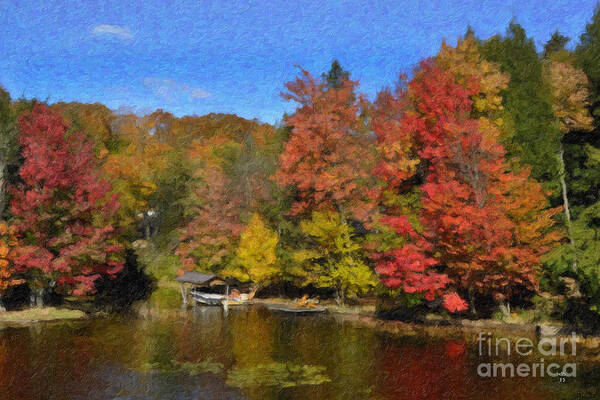 Adirondacks Art Print featuring the painting A Little Piece of Adirondack Heaven #1 by Diane E Berry