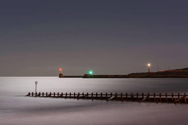 Aberdeen Art Print featuring the photograph Aberdeen Beach at Night #1 by Veli Bariskan