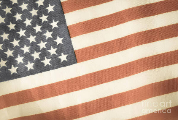 Red Art Print featuring the photograph American Flag #1 by Andrea Anderegg
